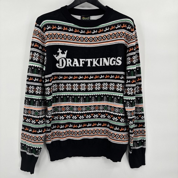 Ugly Christmas Sweater Other - Draft Kings Mens‎ Ugly Christmas Sweater Size Large Pullover Crew Neck Holiday